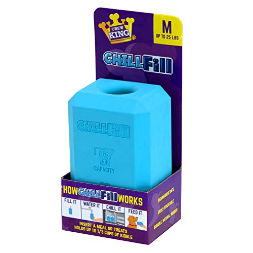 Chew King Premium Treat Dog Toy, Medium, Extremely Durable Natural Rubber Fillable Toy Collection, Frozen Feeding - color: A) Medium