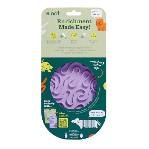 Woof FlipMat Mini & LickWells Doggy Dental Dog Lick Mat Spread, 12 oz