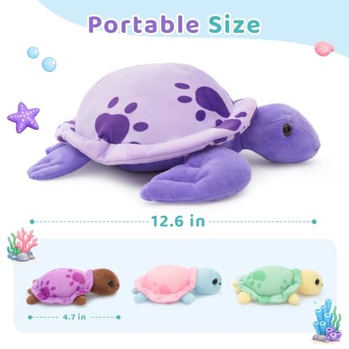 Muiteiur Purple Sea Turtle Stuffed Animal with Babies Inside, Turtle Plush - style: Purple Turtle