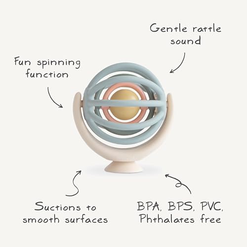 mushie Suction Spinner Ball Toy | Toddler Sensory Toys for Bath & Play - style: Ball