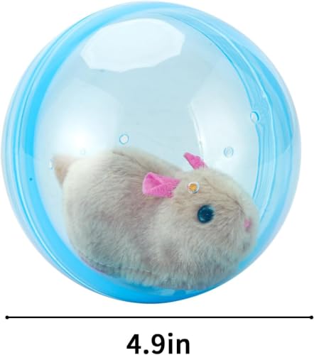 Self-Rolling Interactive Cat Ball, 2026 New Animal Automatic Moving Rolling Cat Ball (Battery Not Included), Fun Indoor Interactive Pet Ball for Cats Dogs Chasing(Blue Ball, Brown Mouse)