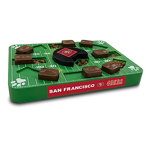 Pets First NFL San Francisco 49ers Puzzle Toy for Dogs, Slow Feeder Board for Pets, Interactive Doggie Treat Toy - color: SAN FRANCISCO 49ERS