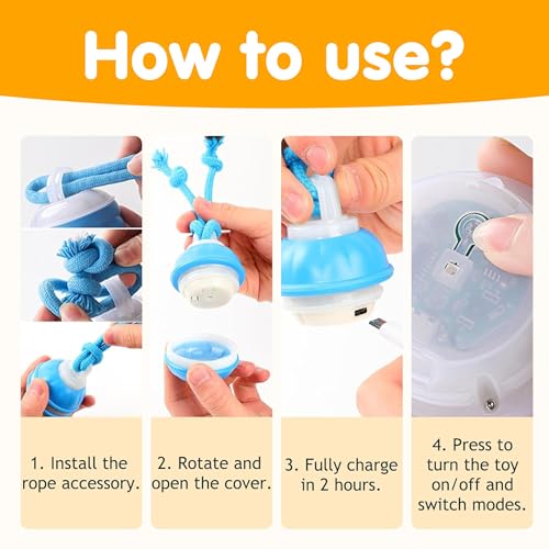 Interactive Dog Toys,Dog Ball Toy with Squeaky Birdsong Sound and Stimulation,Automatic Motion Activated Dog Toy for Boredom,Indoor Outdoor Pet Exercise Toy for Small/Medium Dogs(Blue)