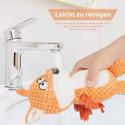 Dog Toys, Dog Squeaker Toys with Crinkle Paper (Orange Fox) - color: Orange Fox