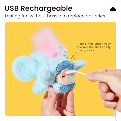 Potaroma Cat Toys Flapping Elephant, Touch Activated Interactive Kicker