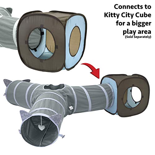 Kitty City Pop Open Rolling Cat Cube, Tunnel, Litter Box (Pack of 6) - color: Gray, size: Cube (Pack of 6)
