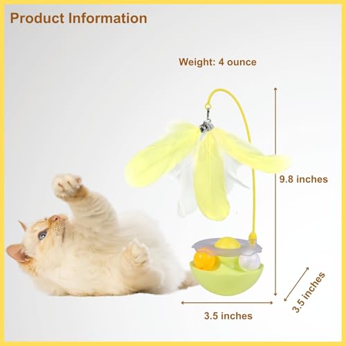 Interactvie Cat Wobble Ball Enrichment Toys, Yellow
