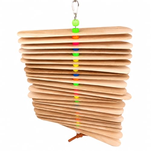 Bonka Bird Toys 867 Big Natural Stick Bird Toy 9.5" x 6" Natural Wood Metal and Plastic Interactive Chew Toy for Medium Parrots Beak Conditioning Climbing and Enrichment - size: Pack of 1