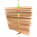 Bonka Bird Toys 867 Big Natural Stick Bird Toy 9.5" x 6" Natural Wood Metal and Plastic Interactive Chew Toy for Medium Parrots Beak Conditioning Climbing and Enrichment - size: Pack of 1