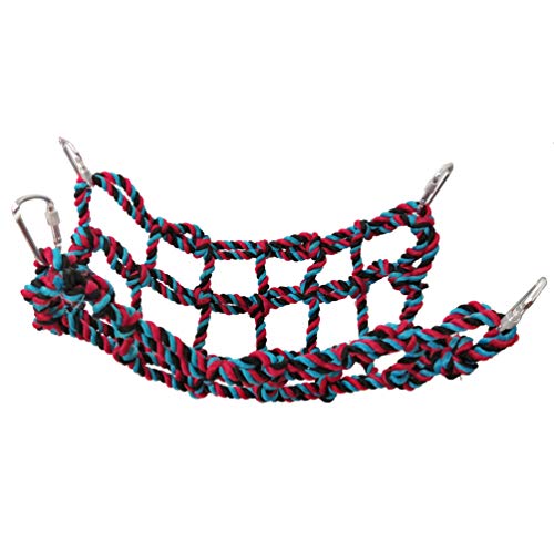 Litewoo Bird Rope Climbing Net Swing Grid Hammock for Parrot Rat Cage, M - color: M: 9.84 x 12.60inch/ 25 x 32cm