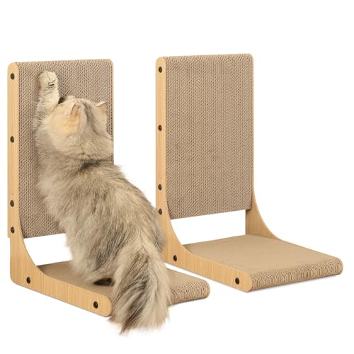 Zakkart 2-Pack L-Shaped Cat Scratching Board, Cardboard, 19.7" Tall (M) - size: Medium 2PC (19.7'' tall)