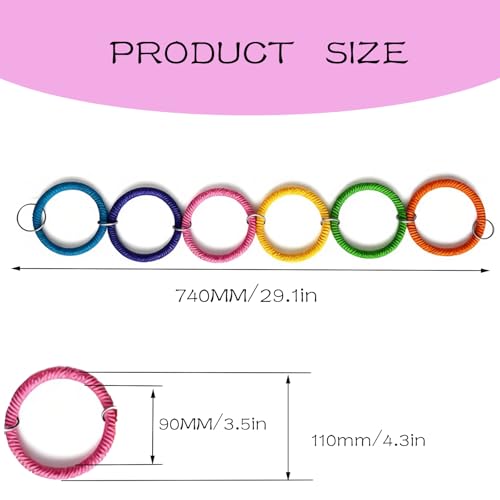 6-Ring Bird Swing Toy for Cage, Hanging Budgie Cage Accessories, Bird Parrot Swing Toys, Suitable for Cockatiels, Lovebirds, Cockatoos, Mynas, Goldfinches, and Other Small to Medium-Sized Birds