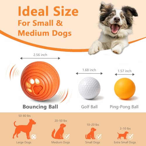 Automatic Interactive Dog Toys Ball with 4 Play Modes for Small Medium Dogs - color: Orange
