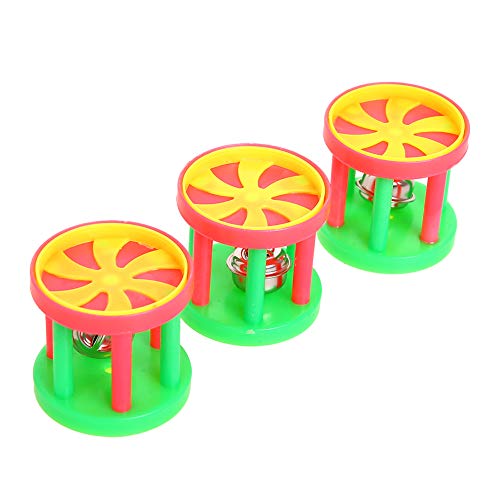 QBLEEV Bird Roller Rattles Toys, Parrot Foot Toys, Foraging Chewing Bell Training Trick Toys, Birds Play Gym Activity Center Cage Accessories for Small Parrots-3 Pack - color: Roller Rattles