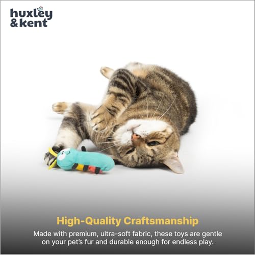 Huxley & Kent Plush Cat Toy - Interactive Catnip Toy for Cats & Kittens - Soft with Crinkle & Catnip - Fun Indoor Play - Caterpillar - style: Caterpillar