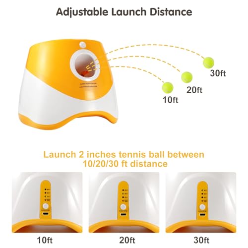 SOCO Automatic Ball Launcher for Dogs, 6 2-Inch Balls, Orange - color: Orange-6 balls