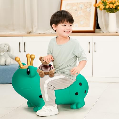 INPANY Bouncy Horse, Frog Hopper Toys for Indoor & Outdoor Fun - color: Green Frog
