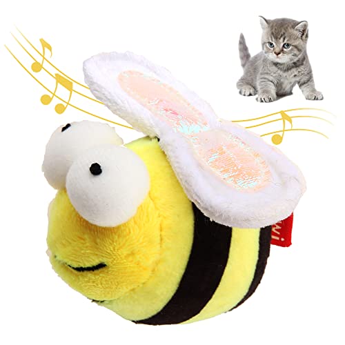 Gigwi Chirpy Bee Sound Toy for Cats, Interactive Squeaking Cat Toys Melody Chaser Play and Squeak Kitten Toy for Boredom - color: Bee