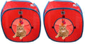 emours Cat Play Cube Collapsible Tunnel Cat House Toys,with 4 Balls, Red (Pack of 2) - size: Medium (Pack of 2)