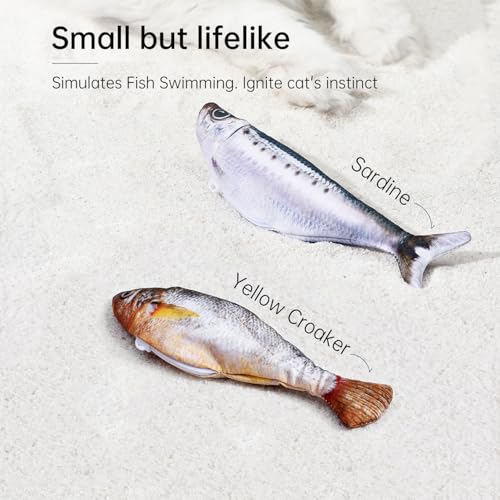 2 Pack Floppy Fish Cat Toys with Catnip, Rechargeable Flopping Fish Toy - color: 2pcs fish toy
