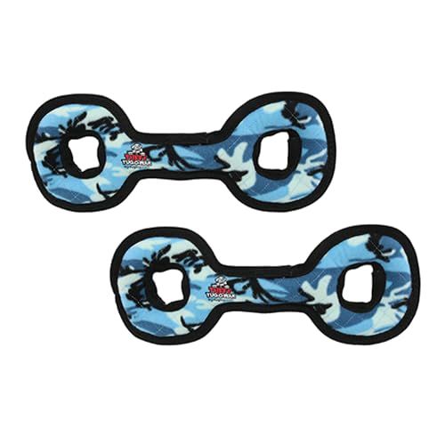 TUFFY® : 2 Pack TugOWar Dog Toy: Ultra Durable Plush Toy with Multiple Layers & Reinforced Seams, Washable and Floats, Original Construction - color: 2PK Blue Camo TugOWar