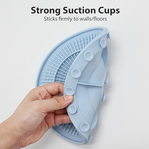 Lick Mat for Dogs and Cats, Slow Feeder Mats with Suction Cups - Bathing, Grooming and Training, Anxiety Relief Feeding Pad,Dishwasher-Safe Blue - color: Blue-Round