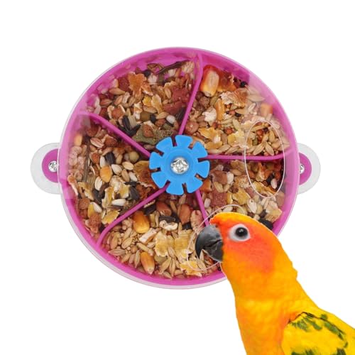 Hypeety Bird Foraging Toy Seed Food Rotating Wheel Feeder System for Parrot
