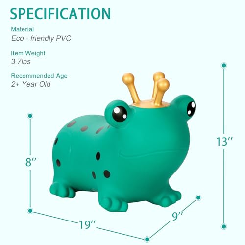 INPANY Bouncy Horse, Frog Hopper Toys for Indoor & Outdoor Fun - color: Green Frog