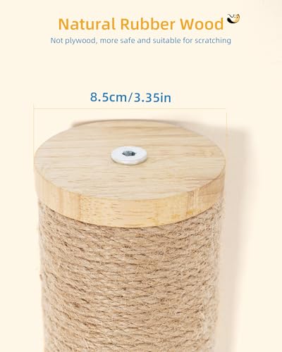 Aechonow 68" Wall Mounted Cat Scratcher,2Pcs of 34in Sisal Scratching Posts - color: Brown - 2Pcs