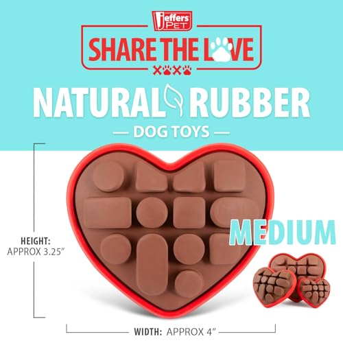 Jeffers Pet Natural Rubber Dog Chew Toy – Chocolate Heart Shape, Medium – Vanilla Scent, Durable, Non-Toxic, Dishwasher Safe, Interactive Fetch & Tug Toy - Perfect for Play, Training at Home - color: Brown, size: Medium