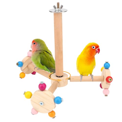 Hypeety 360° Rotating Bird Perch Stand Wooden Exercise Toy for Parrots