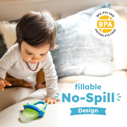 Fillable Freezer Teethers for Babies – Made in USA Teething Pacifier - color: BlueLime, size: 1 Pack