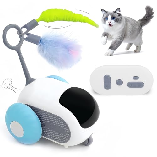 Interactive cat Toy, Rechargeable, Automatic Moving Kitten Toy(Blue)