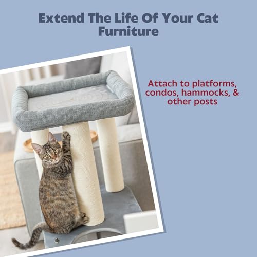 TRIXIE Replacement Sisal Post for Cat Scratching Posts, Backup Scratcher for Indoor Cat Furniture, Trees and Towers, 3.5 in x 11.8 in (9 x 30 cm) - size: 9 x 30 cm