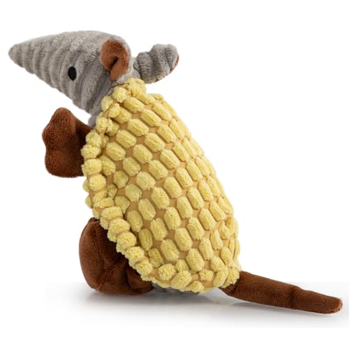 Hollypet Armadillo Squeaky Puppy Dog Toys for Small Medium Dogs, 8" - color: Yellow, size: 8 IN