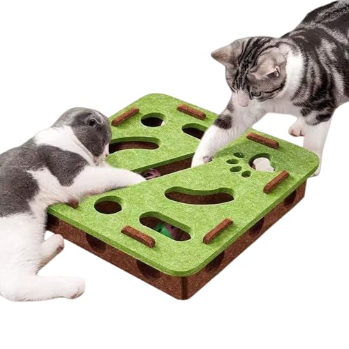 Felt Cat Maze Toy, Fun Hide Seek Hunting Puzzle for Indoor Kittens