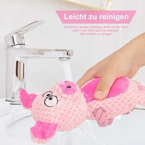 Dog Toys, Dog Squeaker Toys with Crinkle Paper (Pink Pig) - color: Pink Pig