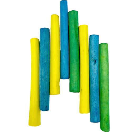 5516 Skinny Rainbow Sola Logs Pk8 - Bird Foraging Foot Toys - color: Rainbow Skinny Sola Logs, size: Pack 8