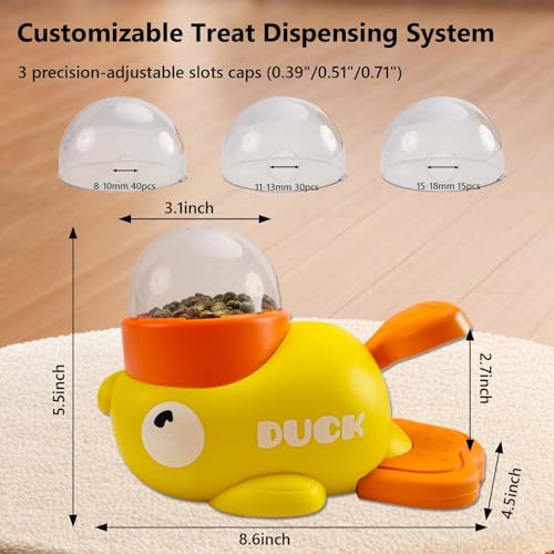 Duck Treat Dispenser Toy,Slow Puzzle Feeder for Cats&Small Dogs
