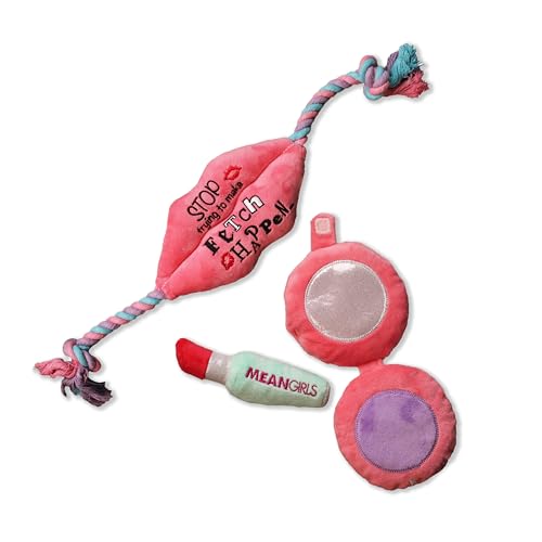 Mean Girls, Interactive Toy Bundle for Dogs, Squeaky Makeup Kit Dog Toy Set - style: Makeup Set