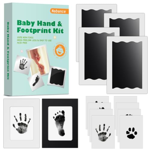 Nabance Baby Footprint Kit, Inkless Baby Hand and Footprint Kit, 4 Pack - size: 4-Pack, Regular 2.3" x 3.7"