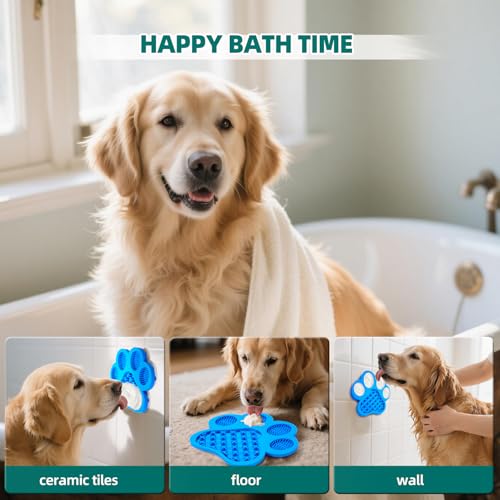 Lick Pad for Dogs Non-Slip Strong Suction Cup Fixed Soothing Toys Pet Grooming Bath Soothing Toys Anti-Anxiety Distraction Reusable Reusable Treats Can be Applied Pet Stress Relief Toys Easy to Clean - color: Yellow