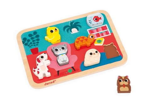 Janod - Chunky Puzzle - Pets - 7 Pieces - style: Pets