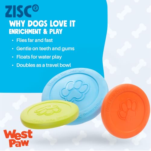 WEST PAW Zisc High-Flying Disc Dog Toy - Small – Tangerine - color: Tangerine, size: Small
