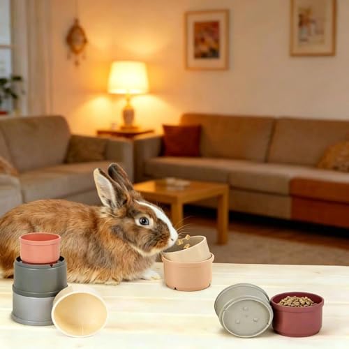 16 Pcs Stacking Cups for Rabbits,Bunny Cups Stackable Guinea Pig