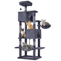 DUMOS Large 66 Inch Cat Tree Tower with Scratching Posts, Indoor Use - color: Dark Grey, size: 66 Inch