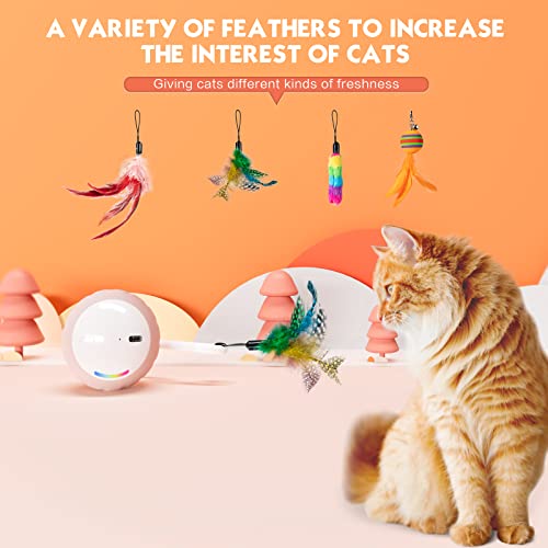 Upgraded 2.36 Inch Large Cat Toy With Touch&Voice Activation for Indoor Cat - color: Pink