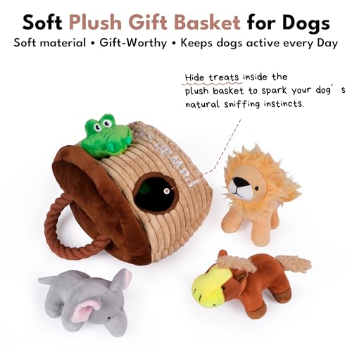 CHEWFFON Noah's Ark Burrow Dog Toy, 5-Pack Hide and Seek Toy - style: Noah's Ark
