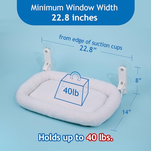 Zakkart Foldable Cat Hammock for Window (White Bolster Bed, Medium) - color: White Bolster Bed, size: Medium