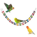 BNOSDM Bird Ladder Bridge Colorful Wooden Parakeet Toys Swing (39.4in) - size: 39in-16Steps-Colorful